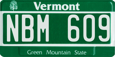 VT license plate NBM609