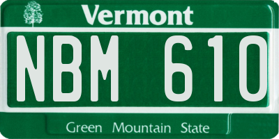 VT license plate NBM610