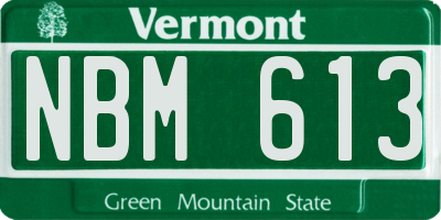 VT license plate NBM613