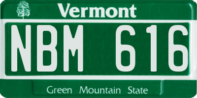 VT license plate NBM616