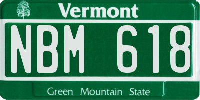 VT license plate NBM618