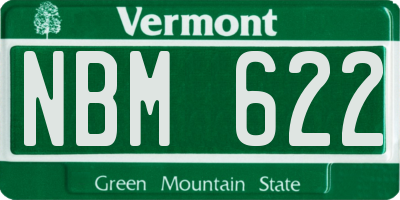 VT license plate NBM622