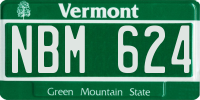 VT license plate NBM624