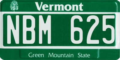 VT license plate NBM625