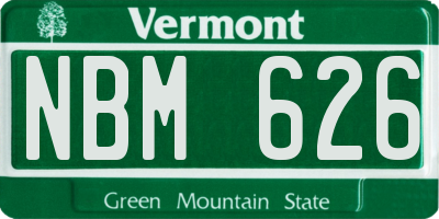 VT license plate NBM626