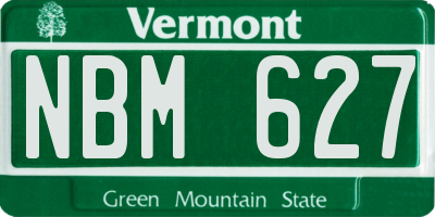 VT license plate NBM627