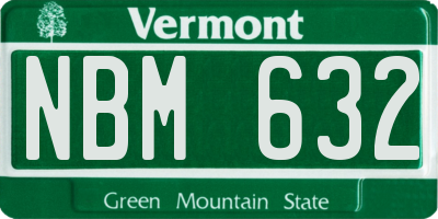 VT license plate NBM632
