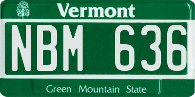 VT license plate NBM636