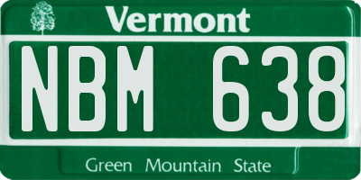 VT license plate NBM638