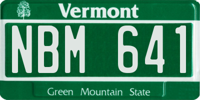 VT license plate NBM641