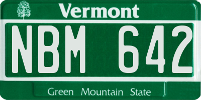 VT license plate NBM642