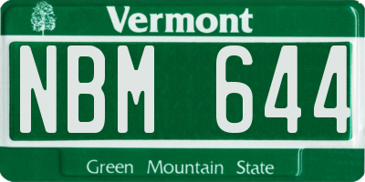 VT license plate NBM644