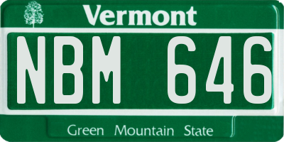 VT license plate NBM646