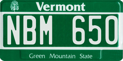 VT license plate NBM650