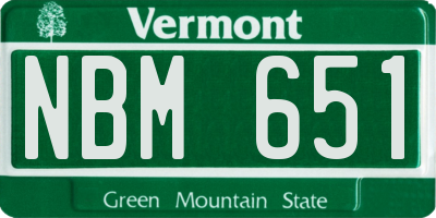 VT license plate NBM651