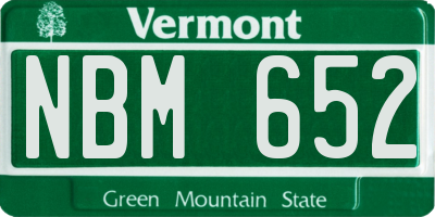 VT license plate NBM652