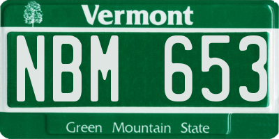 VT license plate NBM653
