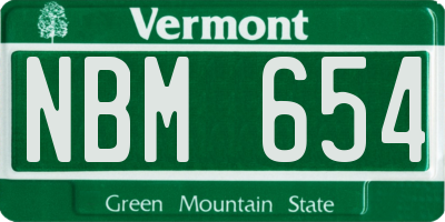 VT license plate NBM654