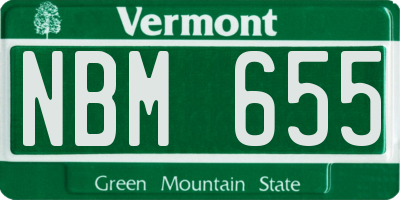 VT license plate NBM655