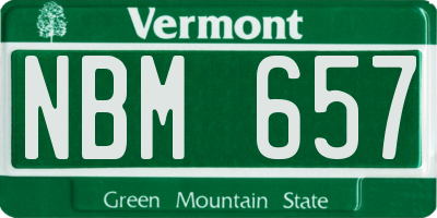 VT license plate NBM657