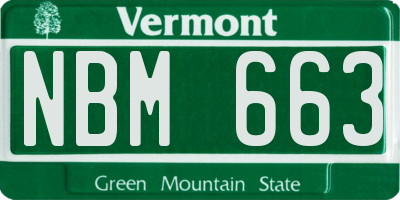 VT license plate NBM663