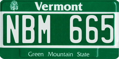VT license plate NBM665