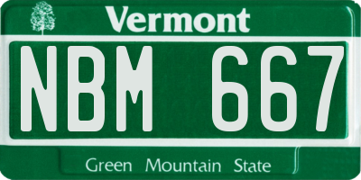 VT license plate NBM667