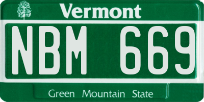 VT license plate NBM669