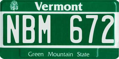 VT license plate NBM672