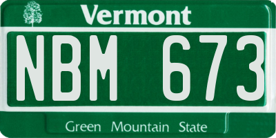VT license plate NBM673