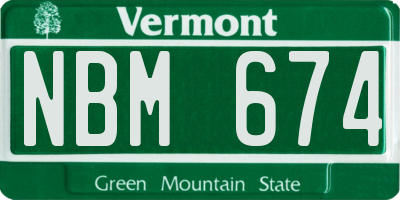 VT license plate NBM674