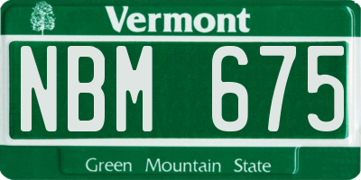 VT license plate NBM675