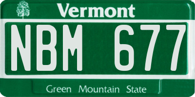 VT license plate NBM677