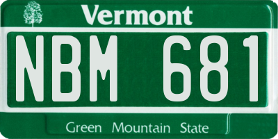 VT license plate NBM681
