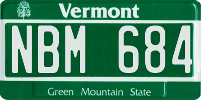 VT license plate NBM684