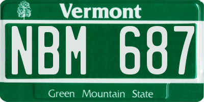 VT license plate NBM687