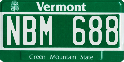 VT license plate NBM688