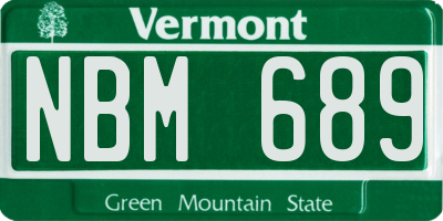 VT license plate NBM689