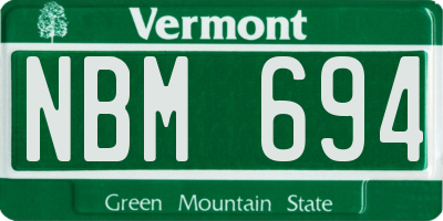 VT license plate NBM694