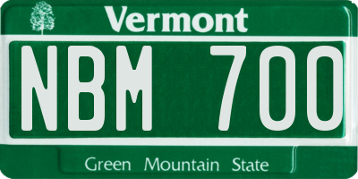 VT license plate NBM700