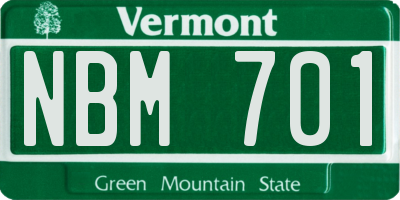 VT license plate NBM701
