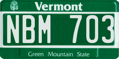 VT license plate NBM703