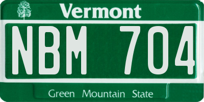 VT license plate NBM704