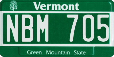 VT license plate NBM705