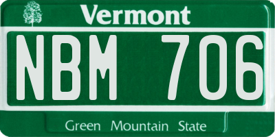 VT license plate NBM706