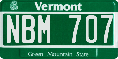VT license plate NBM707