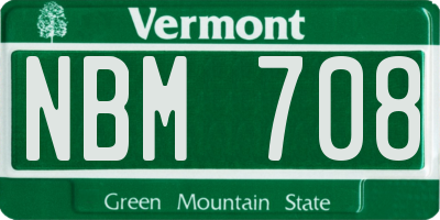 VT license plate NBM708