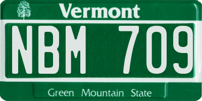 VT license plate NBM709