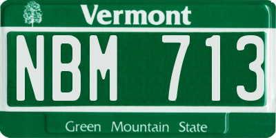 VT license plate NBM713