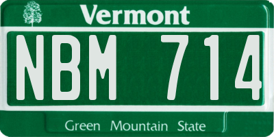 VT license plate NBM714